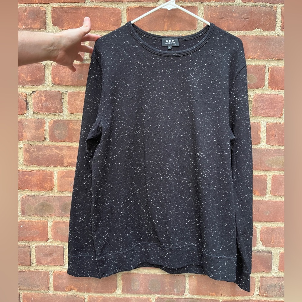 APC XL CHARCOAL SPECKLED SWEATSHIRT